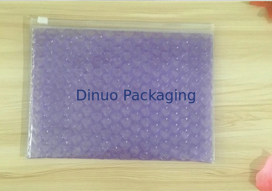0.06-0.1mm Tebal PVC Gelembung Tas / Reusable Mailer Plastic Zipper Bag