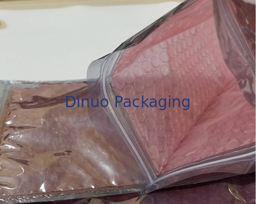 0.06-0.1mm Tebal PVC Gelembung Tas / Reusable Mailer Plastic Zipper Bag