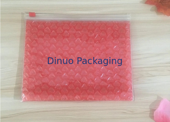 0.06-0.1mm Tebal PVC Gelembung Tas / Reusable Mailer Plastic Zipper Bag