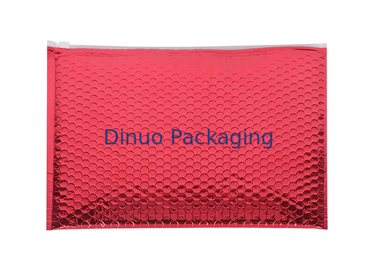 Red Shinny A3 Metallic Foil Padded Amplop Mailer Paket Standar Zipper Bubble Bag