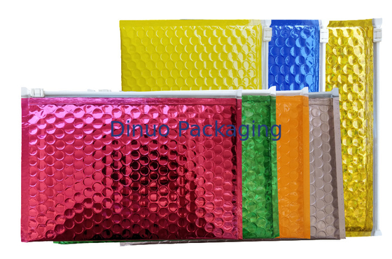 Multi-Fungsi Zipper Bubble Bags Kustom A5 Pink Metallized Film Holographic Padded Mailing Amplop