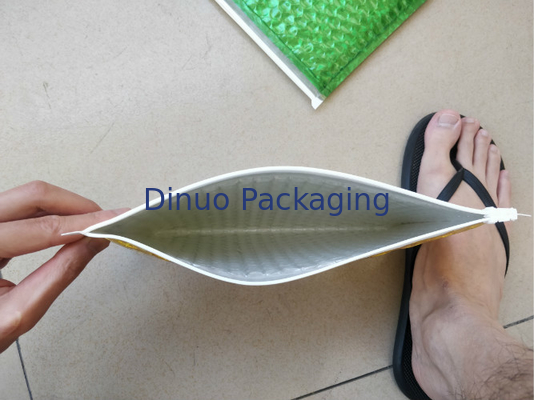 Tas tahan air Zipper Bubble / Green Metallic Glossy Holographic 300x250mm Ziplock Foil Gelembung Mailer