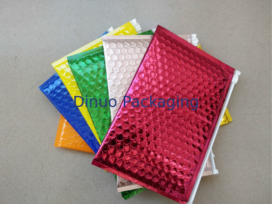 Tas tahan air Zipper Bubble / Green Metallic Glossy Holographic 300x250mm Ziplock Foil Gelembung Mailer