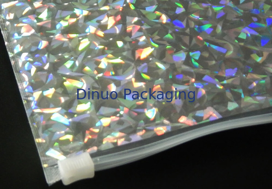 220x160mm Shiny Holographic Mailer Gelembung Amplop dengan Ritsleting Tas Gelembung Kosmetik Jiffy
