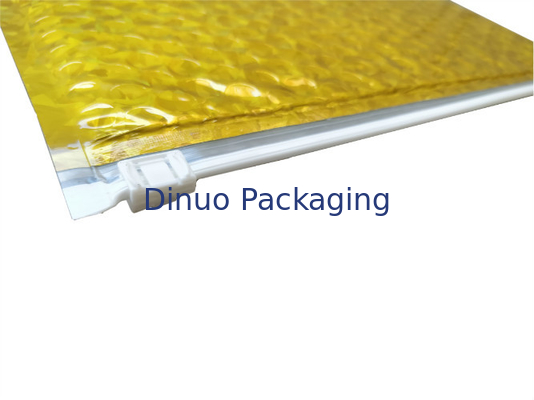 Logo kustom dan cetak Rose gold warna A4 ritsleting Aluminium Foil Metallic Bubble Express Bag