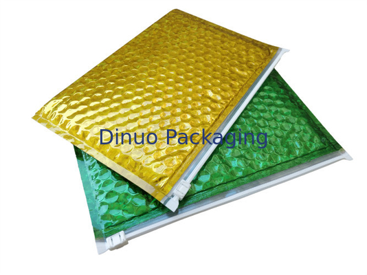 Logo kustom dan cetak Rose gold warna A4 ritsleting Aluminium Foil Metallic Bubble Express Bag