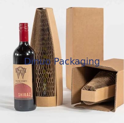 Kraft Paper Honeycomb Paper Sleeve Packaging 100% ramah lingkungan untuk kemasan botol minuman keras