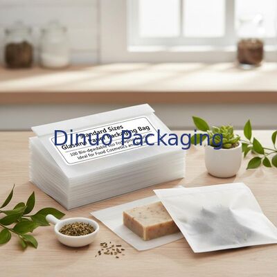 Ukuran Standar Kantong Kemasan Kertas Kaca 100 Biodegradable Eco Friendly Packaging Solution Ideal untuk Kosmetik Makanan dan Ritel