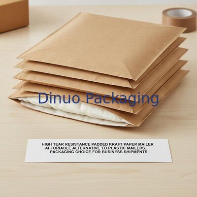 Resistensi air mata yang tinggi Padded Kraft Paper Mailer Alternatif yang terjangkau untuk Plastik Mailers Pilihan kemasan untuk pengiriman bisnis