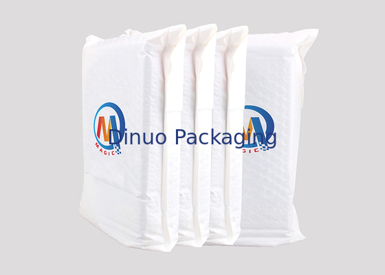 White Padded Bubble Poly Mailer Amplop Untuk Belanja Online / Pengiriman Ekspres